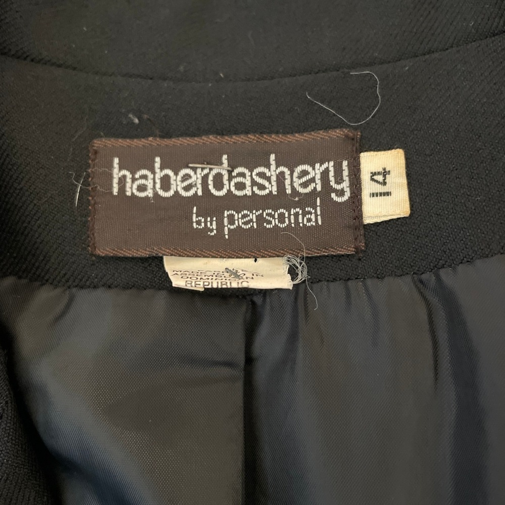 Haberdashery Vintage Black Blazer Womens Size 14 Business Casual Office Wear Vtg - Picture 2 of 10